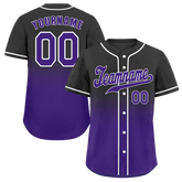 Custom Black Purple Fade Fashion Purple Authentic Baseball Jersey